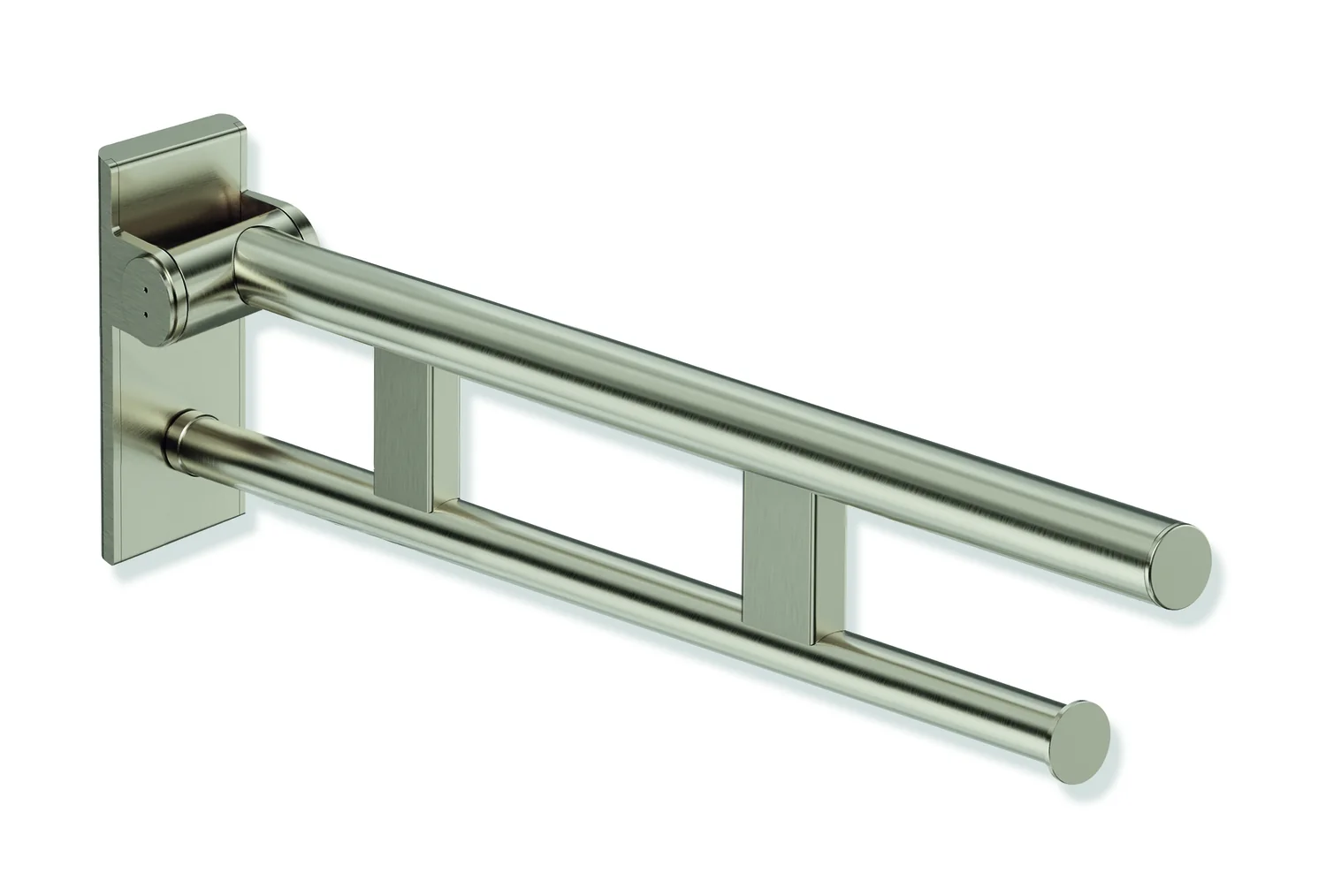 HEWI Mobiler Stützklappgriff Duo, Design A, Edelstahl, PVD beschichtet, Ausladung 600 mm