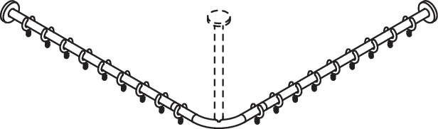 HEWI Duschvorhangstange „System 900“ 92,2 × 92,2 cm