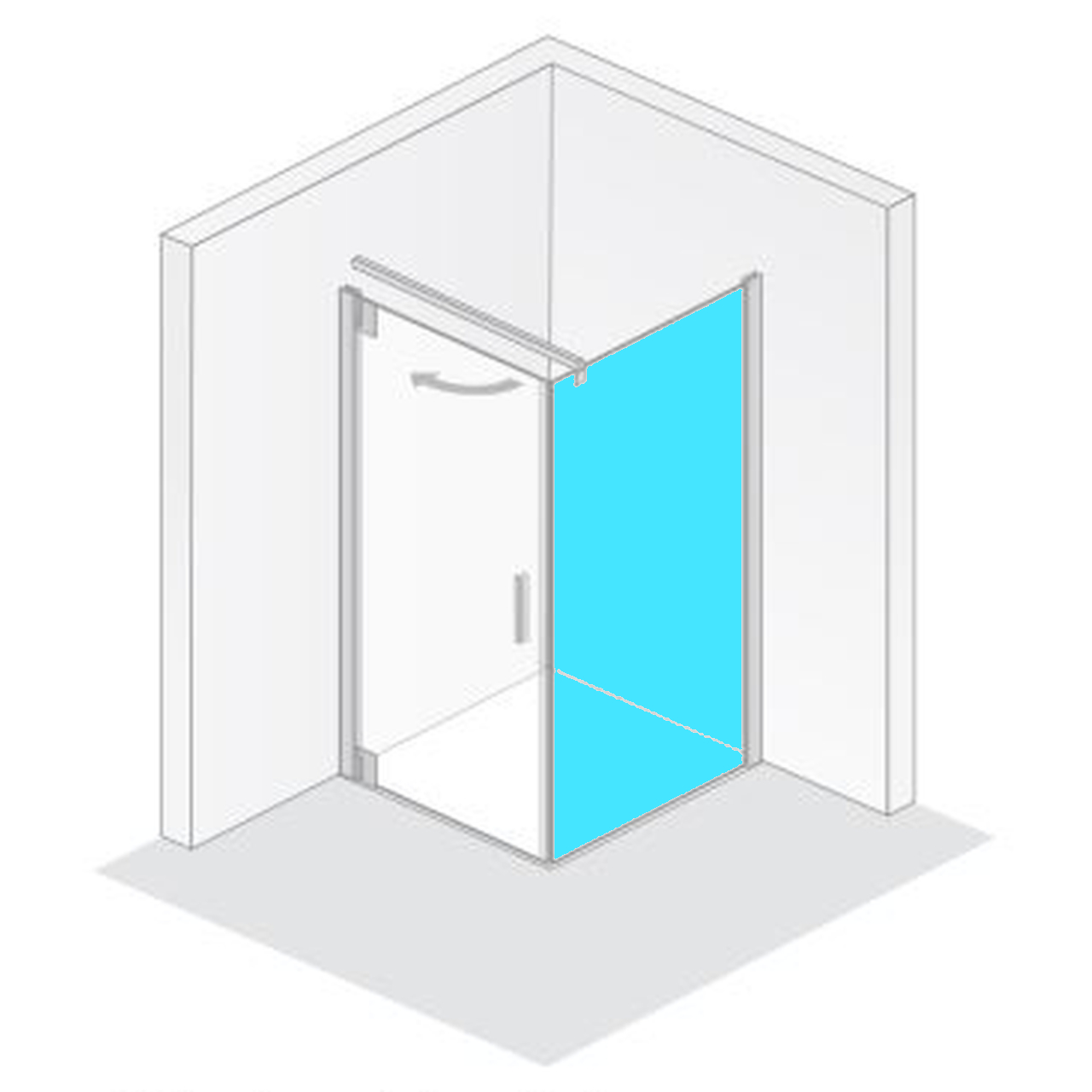 HSK Seitenwand für Drehtür „K2P“ Glas Grau, Profile Chromoptik (Alu Hochglanz poliert), für 750 mm, H: 2000 mm HSK Seitenwand für Drehtür „K2P“ Glas Grau, Profile Chromoptik (Alu Hochglanz poliert), für 750 mm, H: 2000 mm