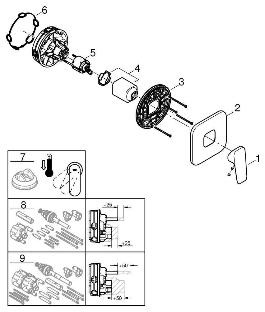 Grohe Cubeo Einhand-Brausebatterie, Fertigmontageset für Rapido SmartBox 35 604, chrom Grohe Cubeo Einhand-Brausebatterie, Fertigmontageset für Rapido SmartBox 35 604, chrom