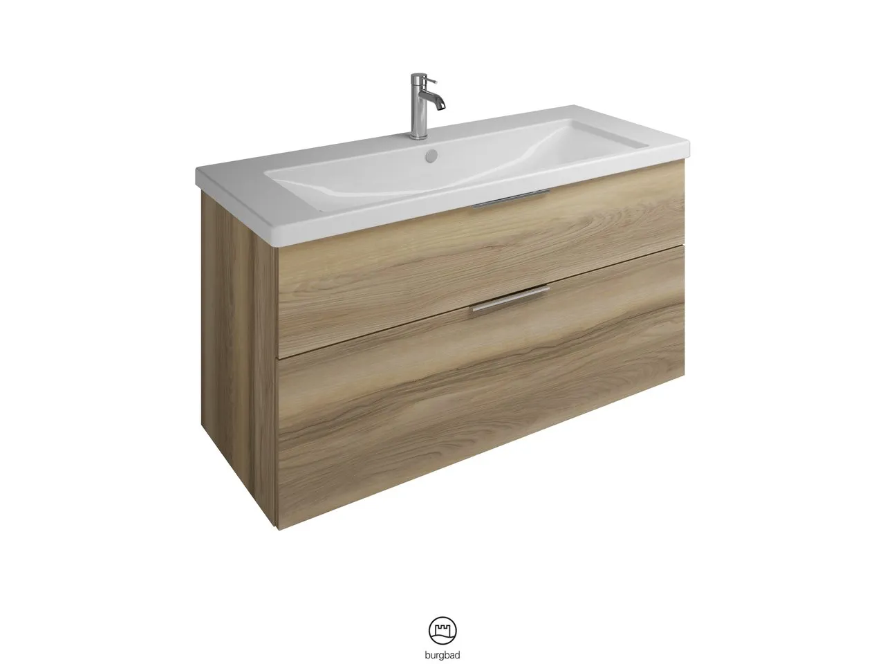 burgbad Badmöbelset Keramik-Waschtisch inkl. Waschtischunterschrank „Eqio“ 123 × 64,5 × 49 cm Griffleiste, Schwarz Matt, in Eiche Dekor Cashmere burgbad Badmöbelset Keramik-Waschtisch inkl. Waschtischunterschrank „Eqio“ 123 × 64,5 × 49 cm Griffleiste, Schwarz Matt, in Eiche Dekor Cashmere