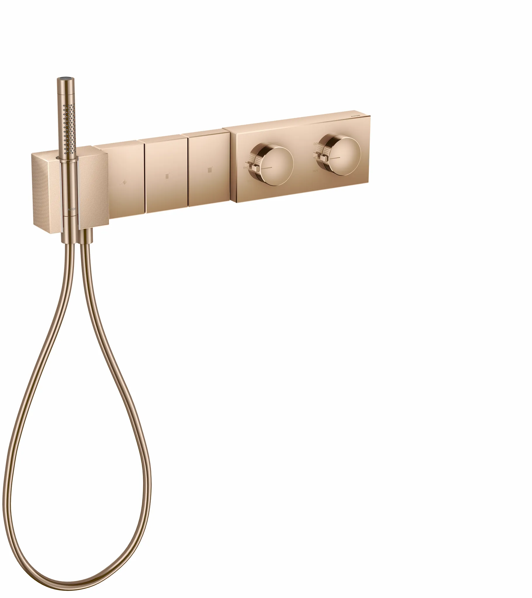 Hansgrohe AXOR Edge Thermostatmodul Select 540⁄100 Unterputz für 3 Verbraucher - Diamantschliff, Polished Red Gold Hansgrohe AXOR Edge Thermostatmodul Select 540⁄100 Unterputz für 3 Verbraucher - Diamantschliff, Polished Red Gold