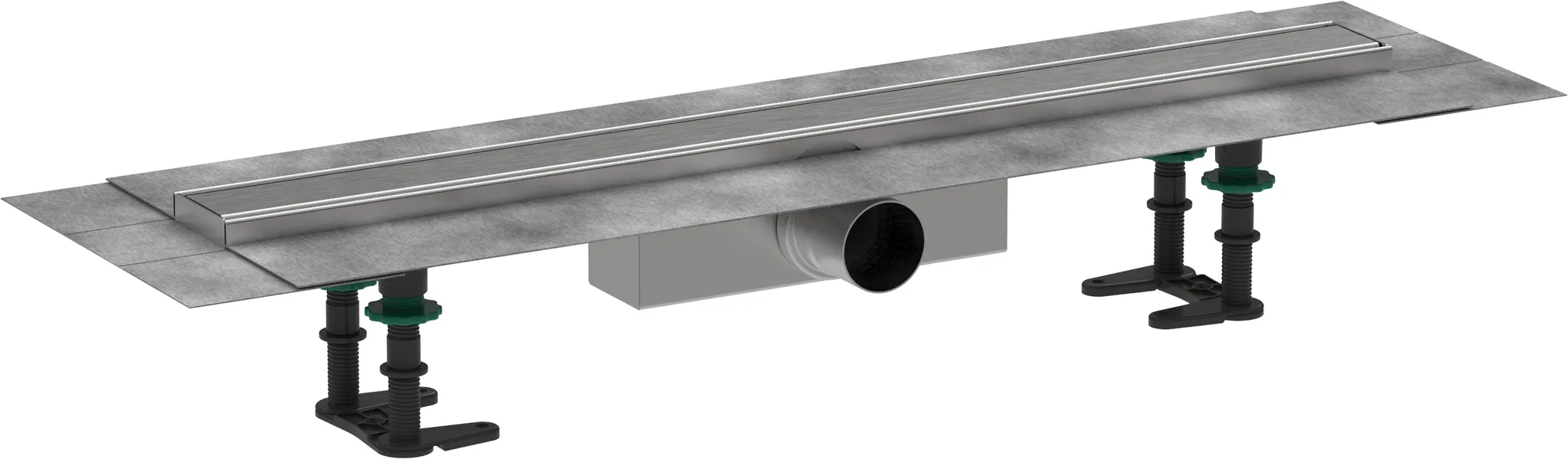 RainDrain Compact Komplettset Duschrinne 700 für Standardinstallation Edelstahl gebürstet