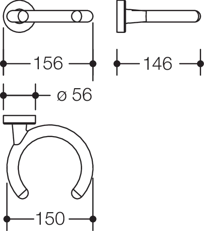 HEWI Gehhilfenhalter 15,6 cm