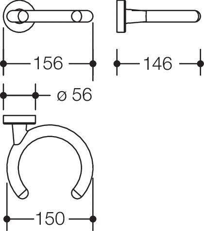 HEWI Gehhilfenhalter 15,6 cm HEWI Gehhilfenhalter 15,6 cm