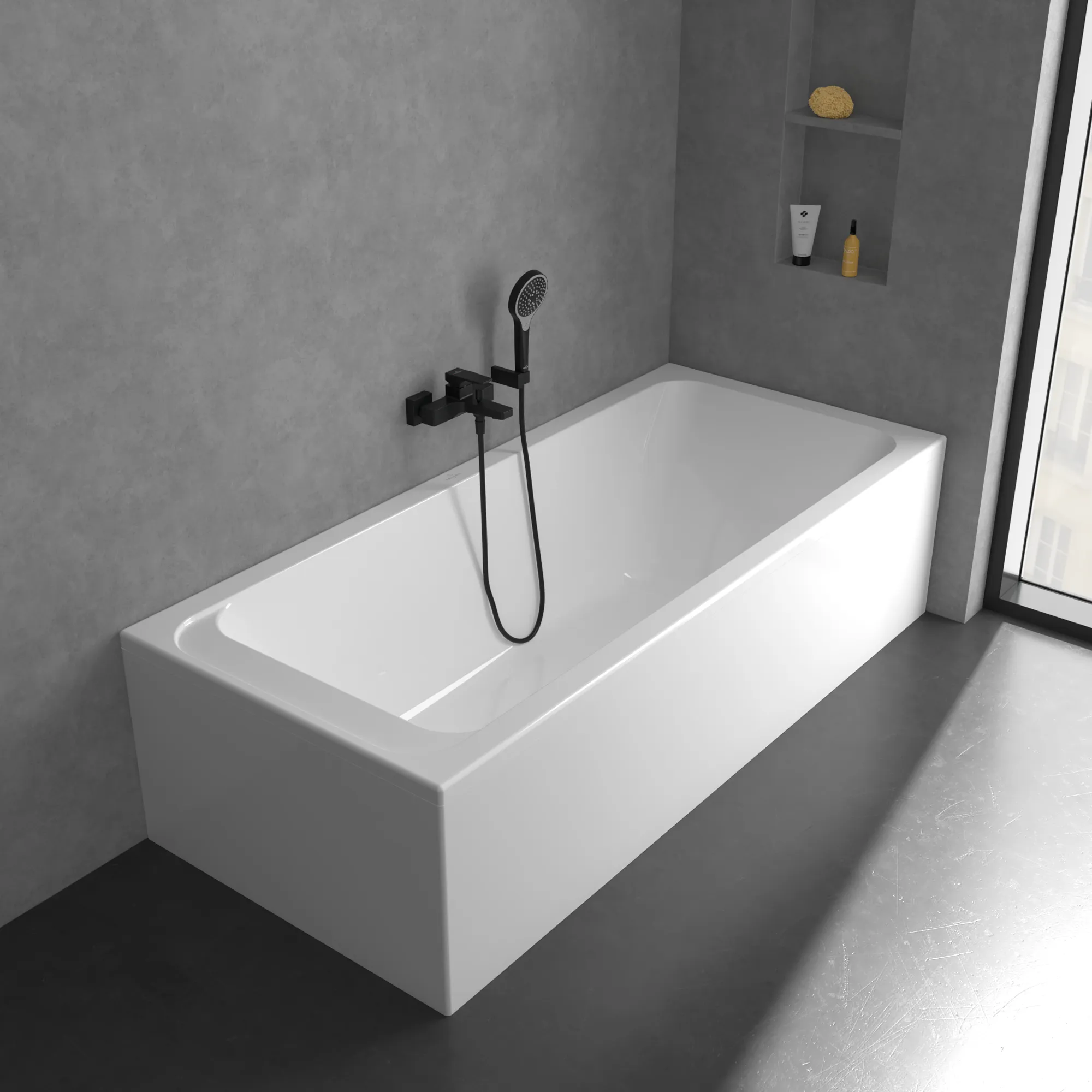 Villeroy & Boch Architectura Square Einhebel-Badewannenarmatur, 210x198x101 mm, Matt Black Villeroy & Boch Architectura Square Einhebel-Badewannenarmatur, 210x198x101 mm, Matt Black