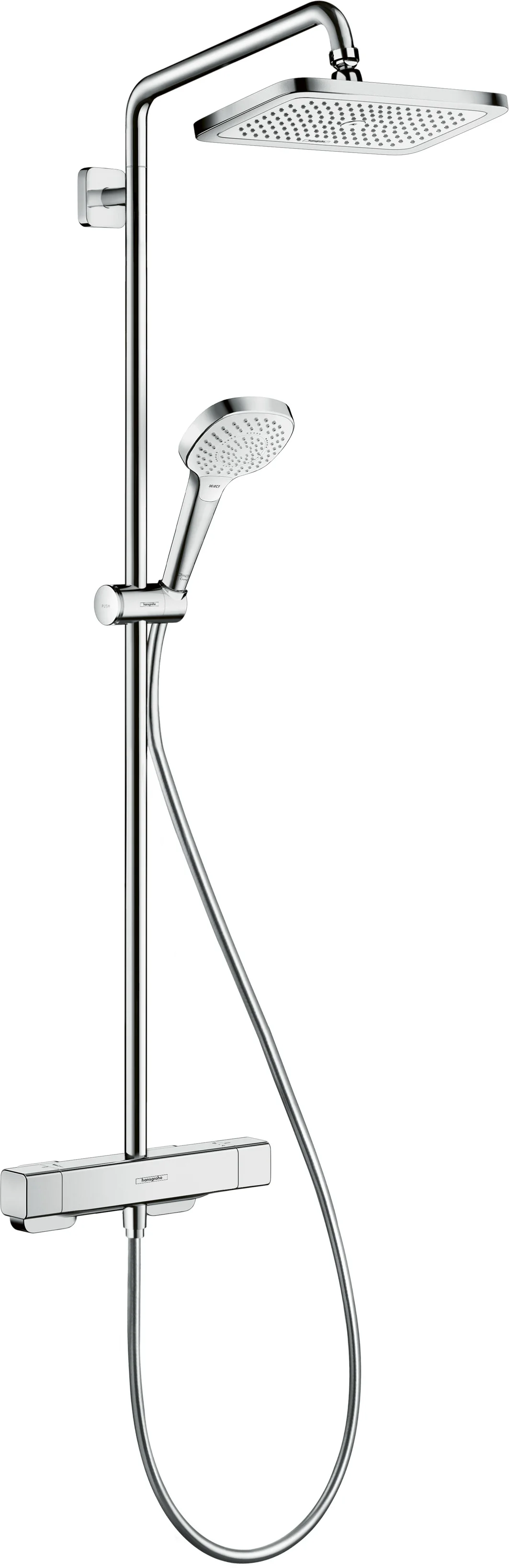 Hansgrohe Croma E Showerpipe 280 1jet chrom mit Brausethermostat Ecostat E - Aufputzinstallation, 340 mm Brausearmlänge, 2 Verbraucher Hansgrohe Croma E Showerpipe 280 1jet chrom mit Brausethermostat Ecostat E - Aufputzinstallation, 340 mm Brausearmlänge, 2 Verbraucher