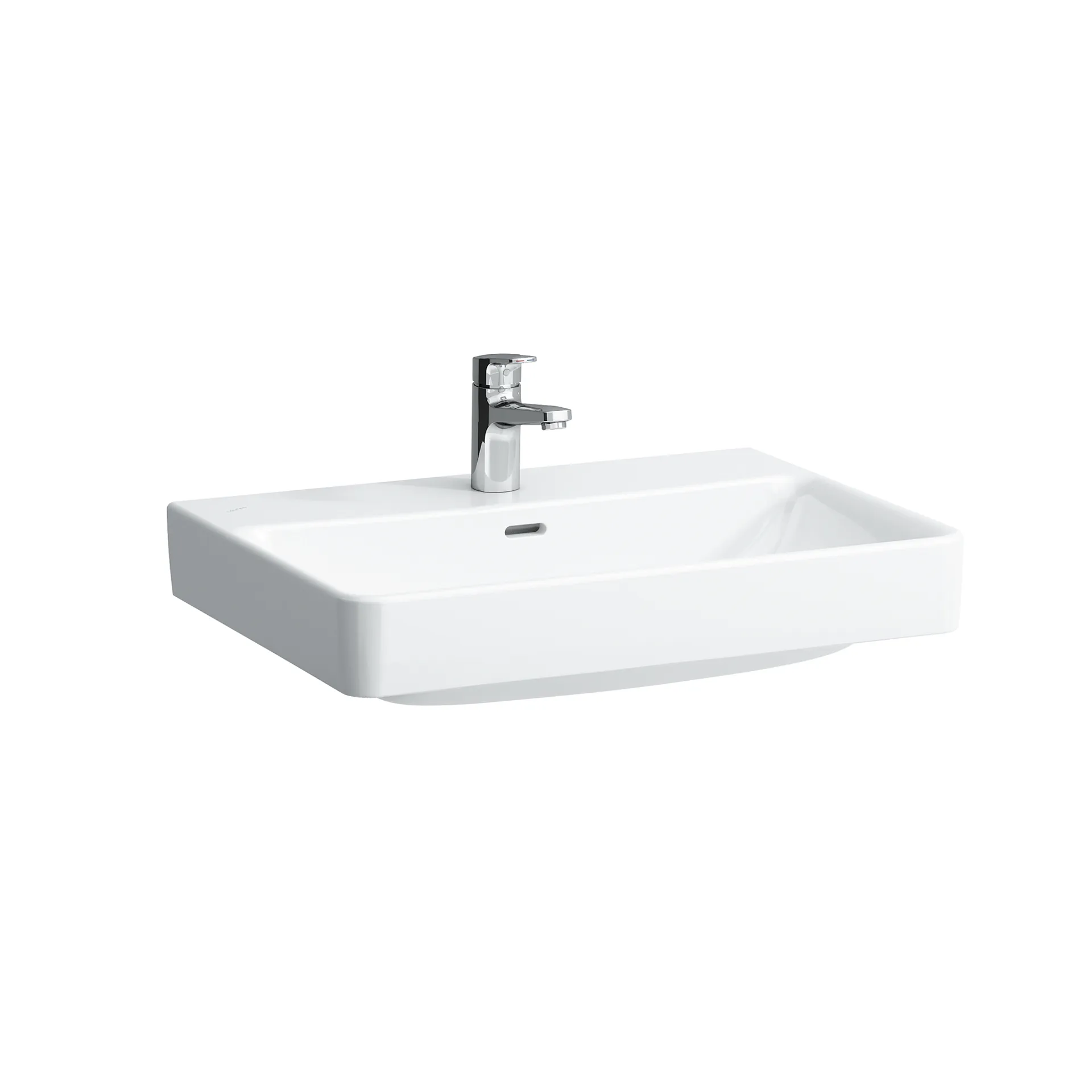 Aufsatzwaschtisch PRO S 465x650x175 1 Hahnloch mit Überlauf weiß