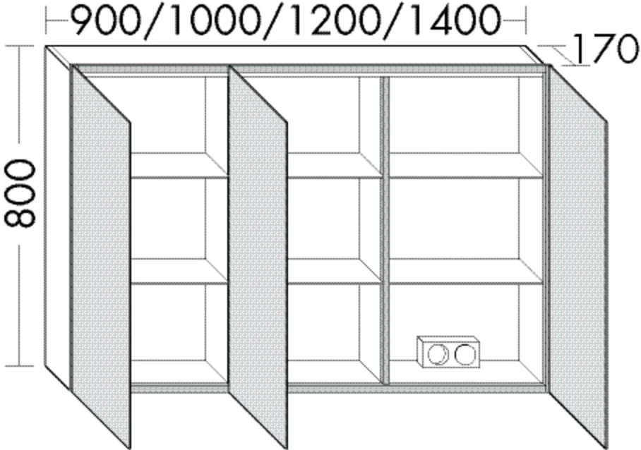 Spiegelschrank RL30 von burgbad – 170 mm tief, 1000 mm breit, 800 mm hoch, beidseitig verspiegelt mit indirekter LED-Beleuchtung (4000 K), Korpus innen weiß/anthrazitgrau Spiegelschrank RL30 von burgbad – 170 mm tief, 1000 mm breit, 800 mm hoch, beidseitig verspiegelt mit indirekter LED-Beleuchtung (4000 K), Korpus innen weiß/anthrazitgrau