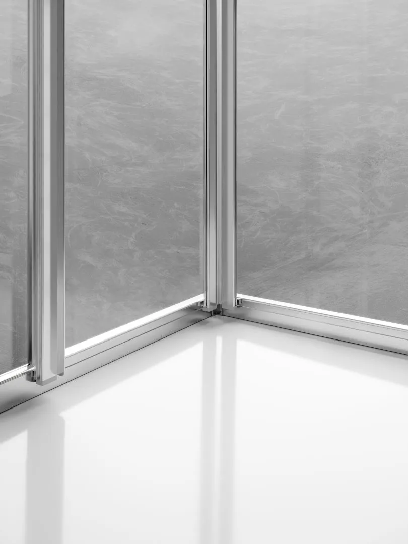 Kermi Duschtür Gleittür 2-teilig mit Festfeld links für Nische und Ecke „LIGA“ 185 cm Glas Klar, Profile Silber Hochglanz, Schiebetür zweiteilig Kermi Duschtür Gleittür 2-teilig mit Festfeld links für Nische und Ecke „LIGA“ 185 cm Glas Klar, Profile Silber Hochglanz, Schiebetür zweiteilig