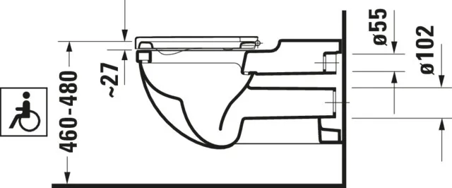 Duravit Starck 3 Vital 700 mm Tiefspüler, barrierefrei, weiß Duravit Starck 3 Vital 700 mm Tiefspüler, barrierefrei, weiß