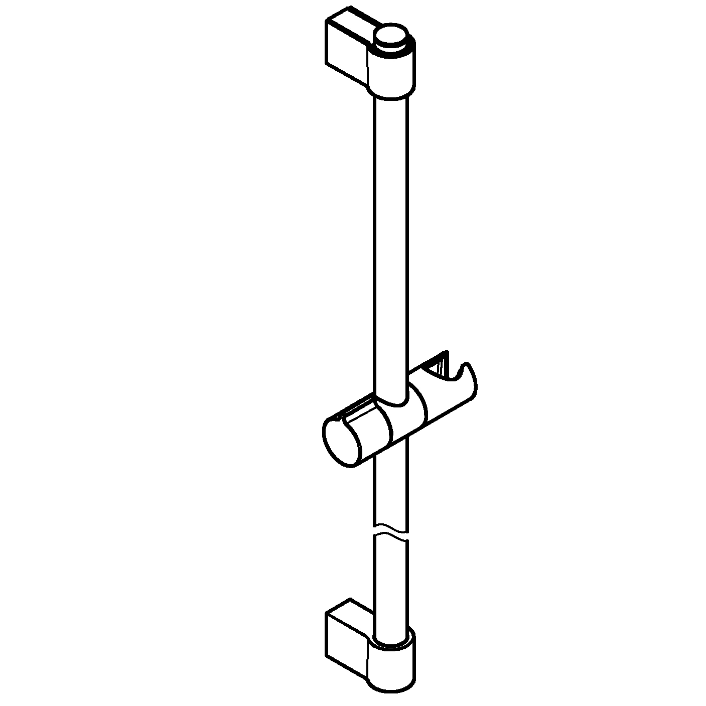 Brausestange Tempesta 26971_1, 1.150mm, mit Wandhaltern, Gleiter und Gelenkstück, obere Konsole variabel, chrom