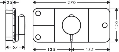 Thermostat UP Axor One Fertigset 3 Verbraucher chrom Thermostat UP Axor One Fertigset 3 Verbraucher chrom