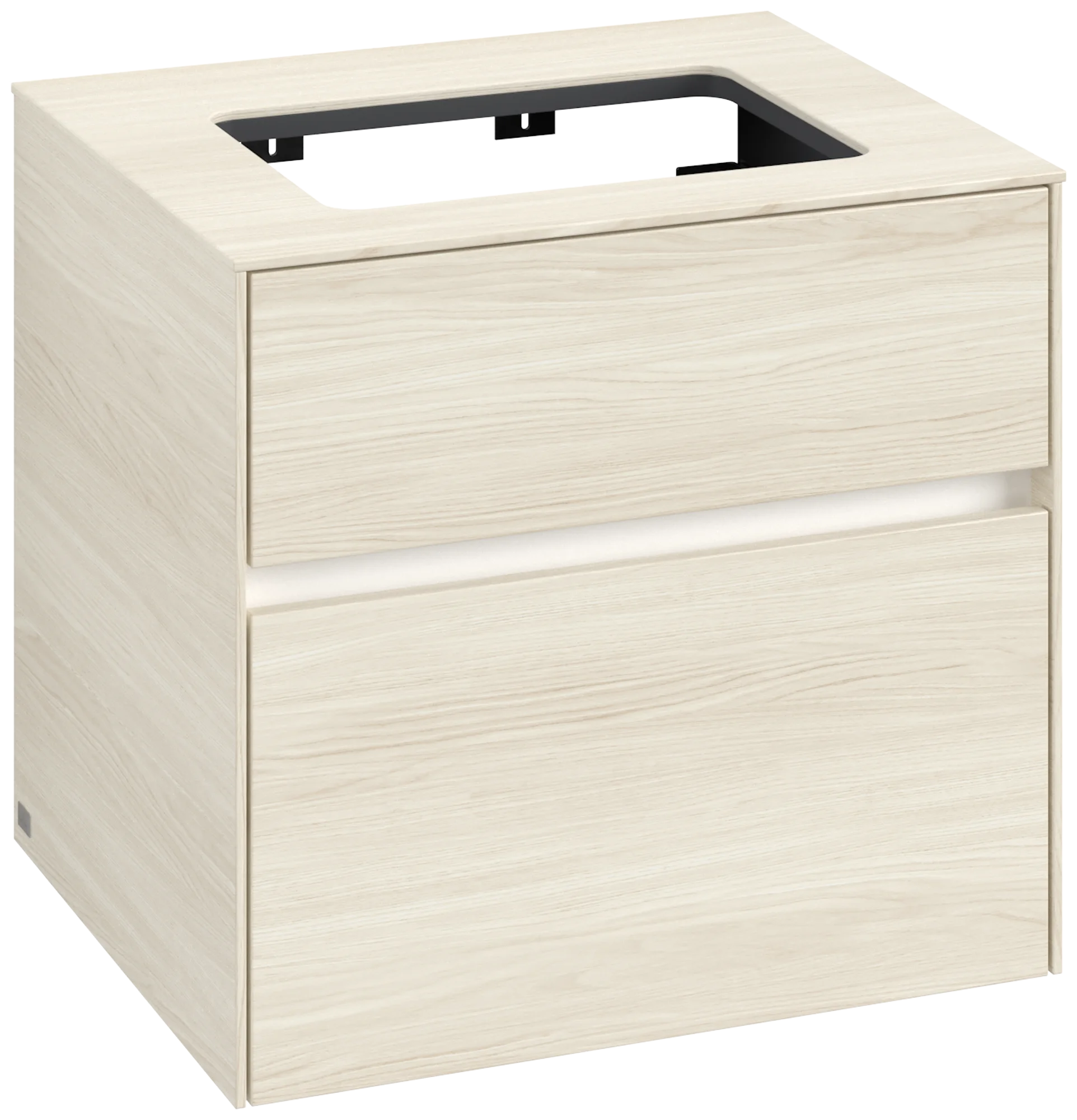Villeroy & Boch Waschbeckenunterschrank Collaro, eckig, White Oak, 600 x 548 x 500 mm, mittige Wanneneinbauposition, 2 Auszüge mit Antirutsch-Boden Villeroy & Boch Waschbeckenunterschrank Collaro, eckig, White Oak, 600 x 548 x 500 mm, mittige Wanneneinbauposition, 2 Auszüge mit Antirutsch-Boden