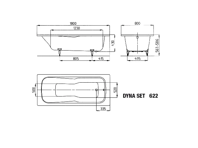 Kaldewei DYNA SET Kombi-Badewanne, 1800x800 mm, warm beige 20 Kaldewei DYNA SET Kombi-Badewanne, 1800x800 mm, warm beige 20