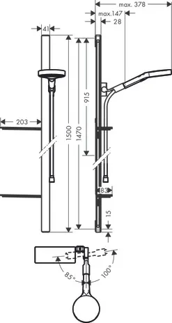 Brausenset Rainfinity 130 3jet EcoSmart 9 l/min U'E 1500 chr.Seifensch. Brausenset Rainfinity 130 3jet EcoSmart 9 l/min U'E 1500 chr.Seifensch.
