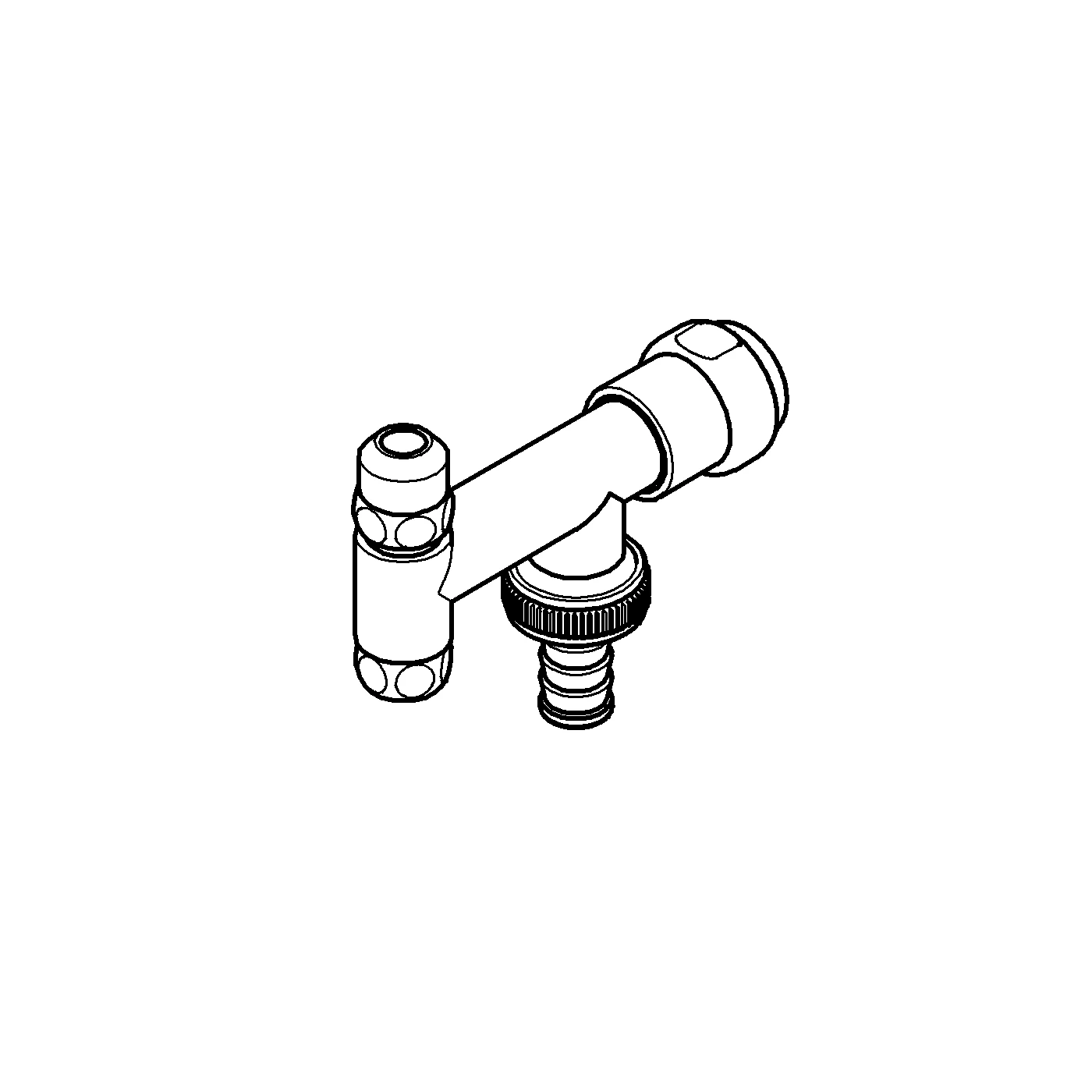 Original WAS Ventil Eckfix 41030, DN 10, Fettkammer-Oberteil 3/8'' für den absperrbaren Schlauchanschluss, eigensicher, chrom