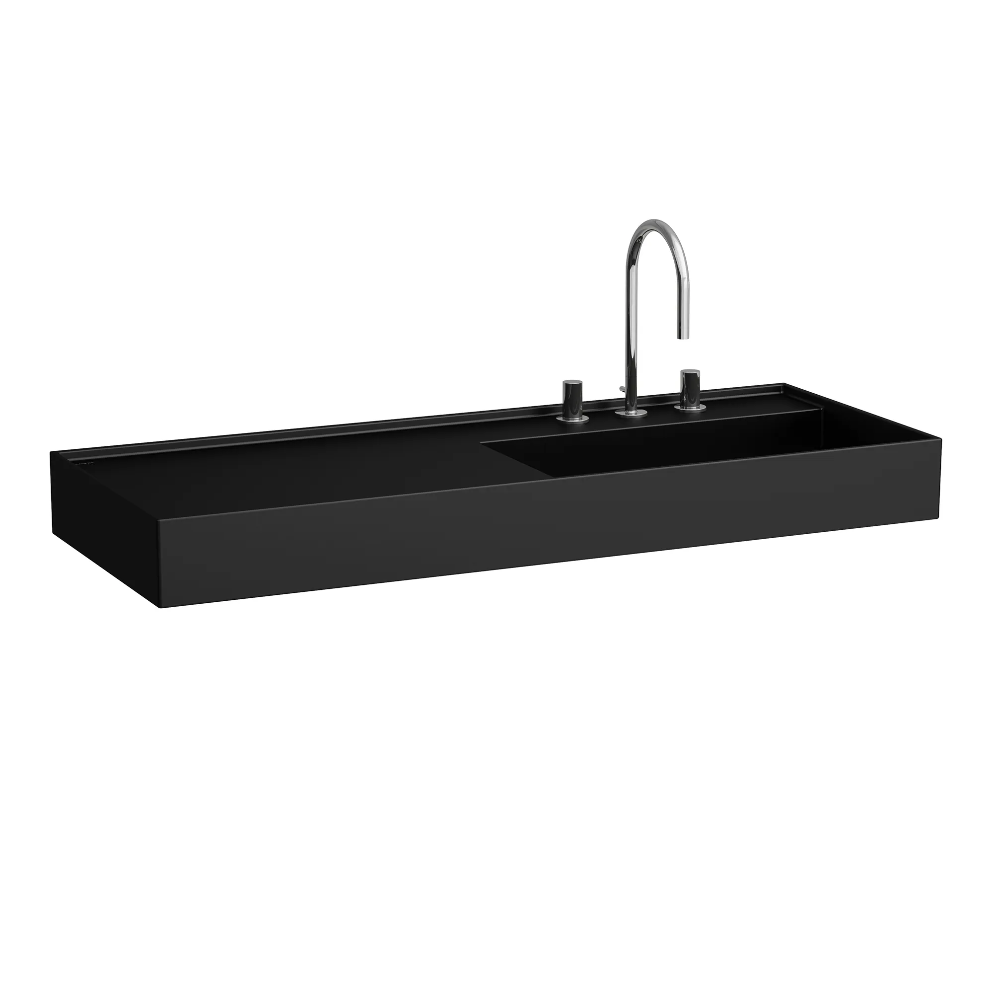 Waschtisch Kartell • 460x1200x150 1 Hahnloch ohne Überlauf versteckter Ablauf Ablage links weiß