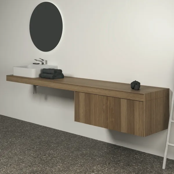 Ideal Standard Konsole Conca Walnuss Dunkel 2400x505x80 mm Ideal Standard Konsole Conca Walnuss Dunkel 2400x505x80 mm