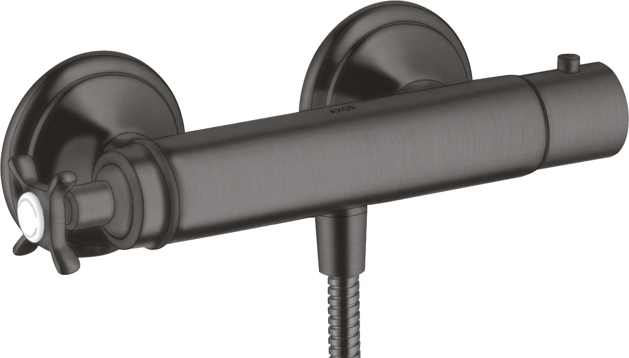 Hansgrohe AXOR Montreux Brausethermostat Aufputz, Brushed Black Chrome, 150 ± 12 mm, DN15 S-Anschlüsse