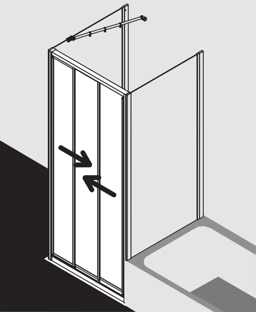 Kermi Duschtür Gleittür 3-teilig für Nische und Ecke „IBIZA 2000“ 200 cm Glas SR Opaco, Profile Silber Mattglanz, Anschlag links und rechts, Schiebetür dreiteilig Kermi Duschtür Gleittür 3-teilig für Nische und Ecke „IBIZA 2000“ 200 cm Glas SR Opaco, Profile Silber Mattglanz, Anschlag links und rechts, Schiebetür dreiteilig