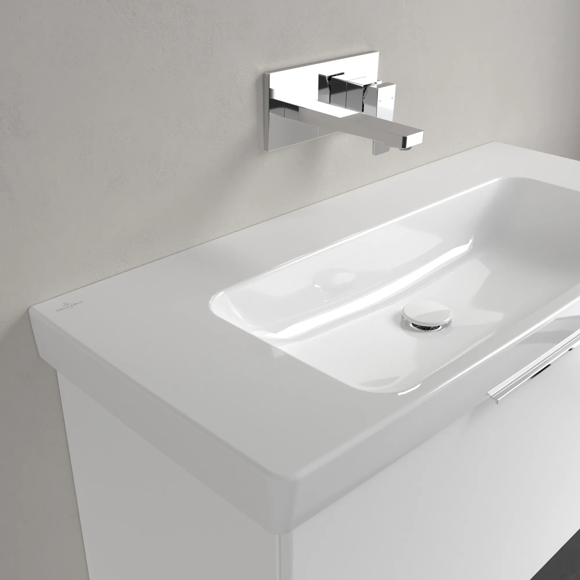 Villeroy & Boch Waschbecken „Architectura“ 1000 × 460 × 165 mm, ohne Hahnlochbohrung, für Becken mittig