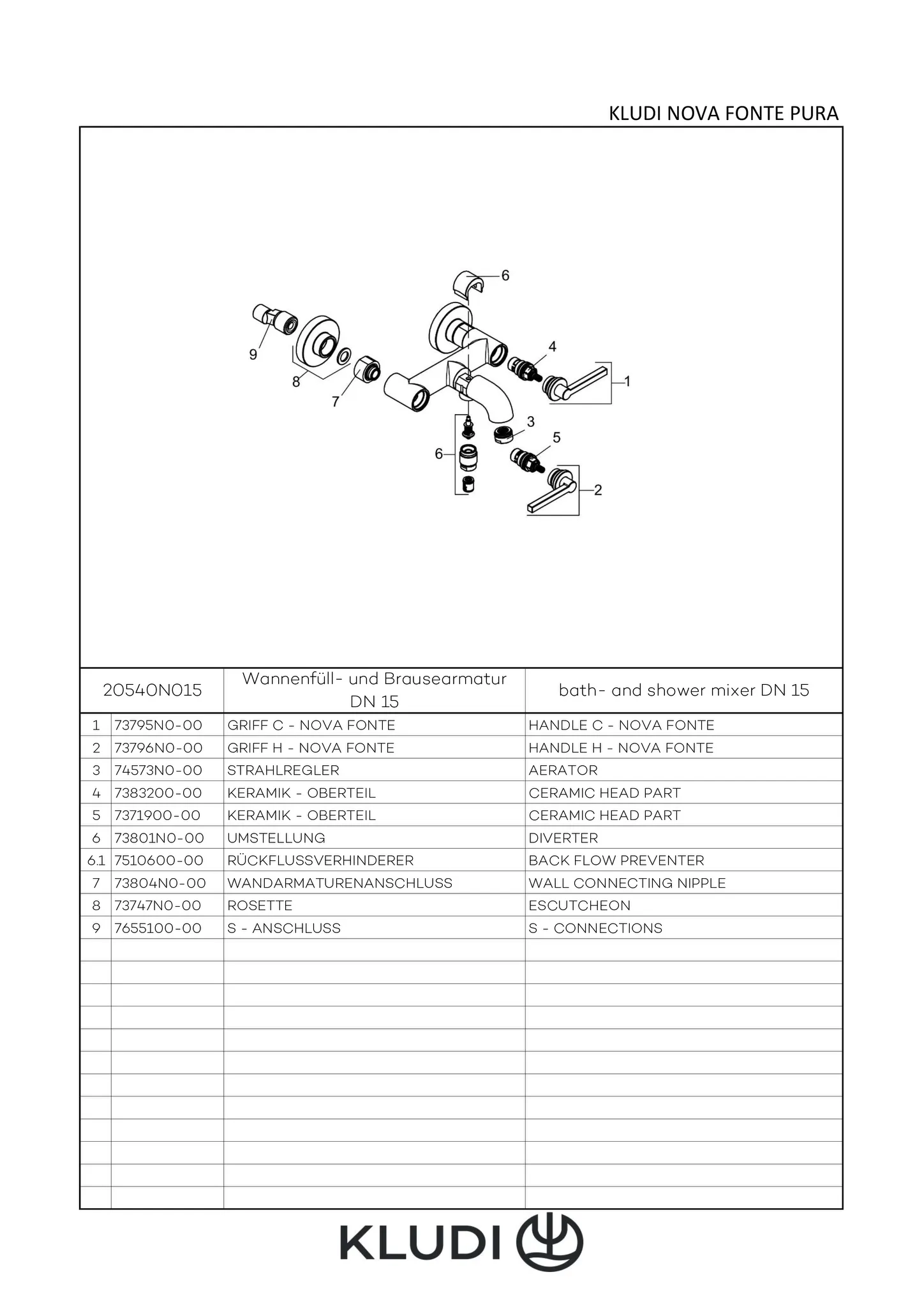 NOVA FONTE Wannenarmatur PURISTIC chrom NOVA FONTE Wannenarmatur PURISTIC chrom