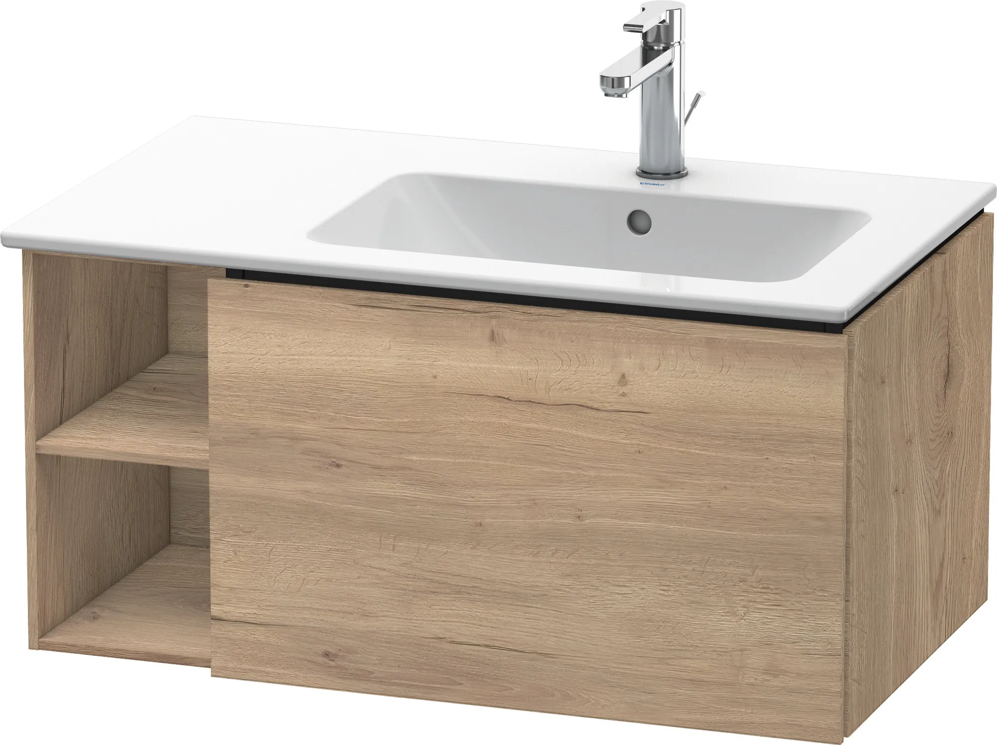 Duravit Waschtischunterschrank wandhängend „L-Cube“ 82 × 40 × 48,1 cm Eiche Marmoriert