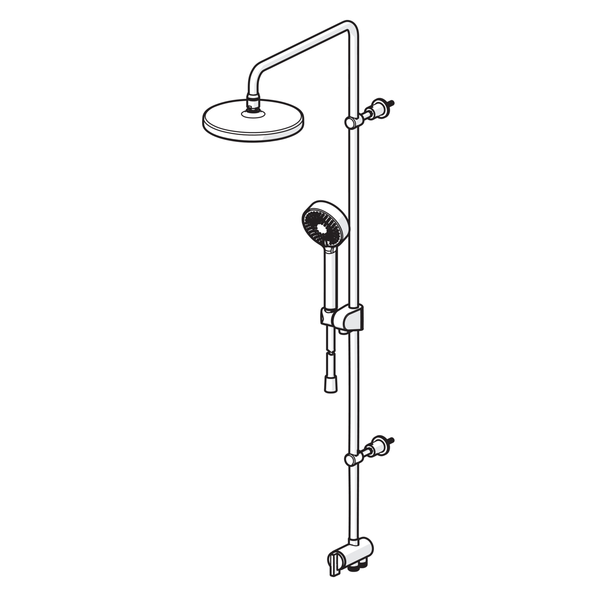 HA Kopfbrause-Set HANSABASICJET 4438 3-strahlig Ausladung 407 mm DN 15 Chrom