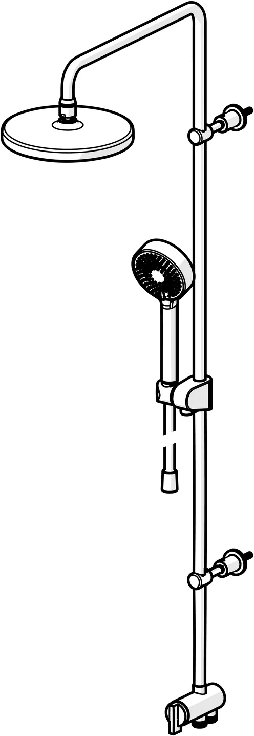 HansaBASICJET Kopfbrause Set 4438 3-strahlig DN 15 Chrom