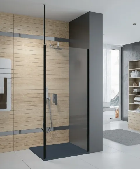 Hoesch Liberty Duschkabine 800 rechts, Seiteneinstieg Haltestange Schwarz Hoesch Liberty Duschkabine 800 rechts, Seiteneinstieg Haltestange Schwarz