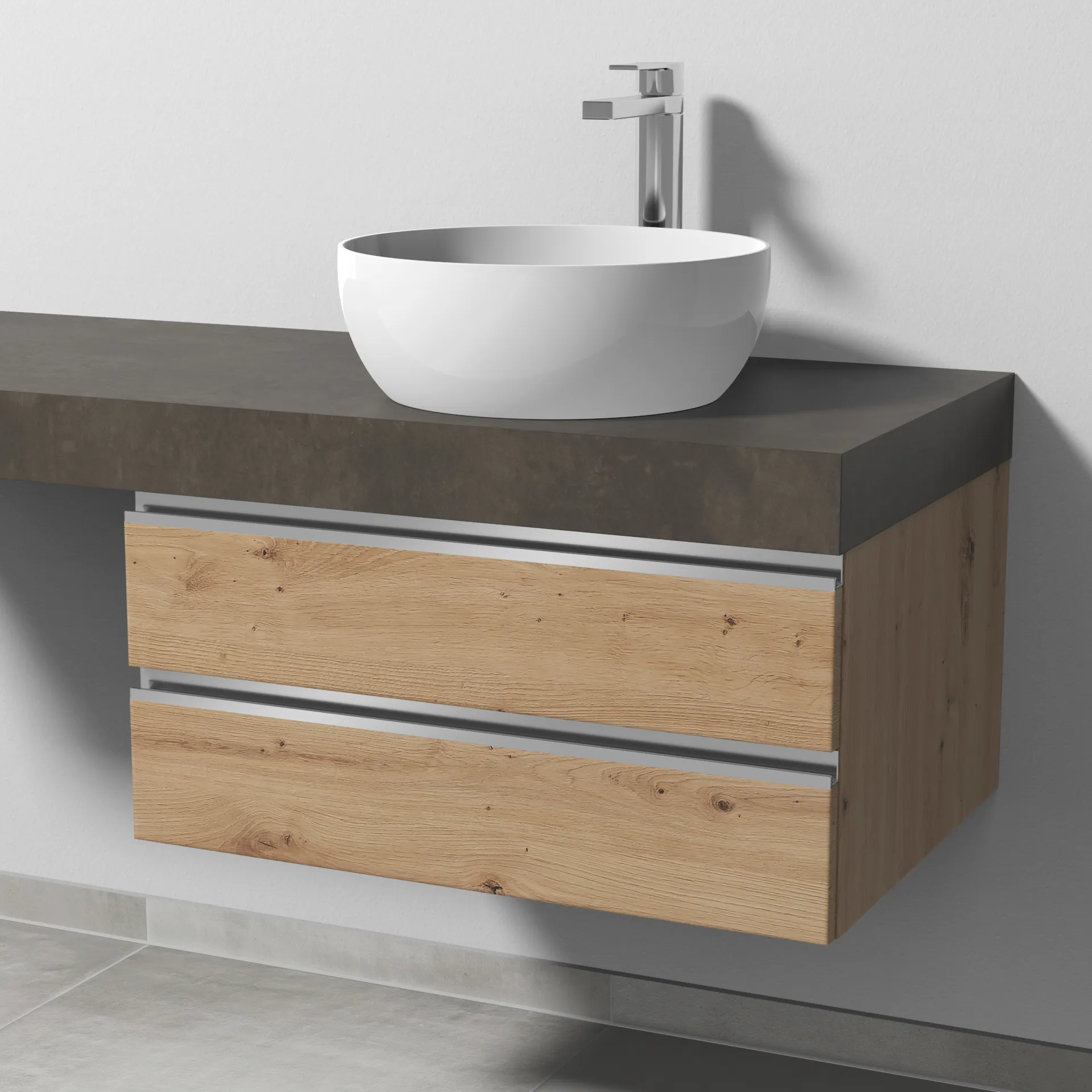 Sanipa Waschtischunterschrank „2morrow“ 700 × 340 × 520 mm in Eiche Natural-Touch