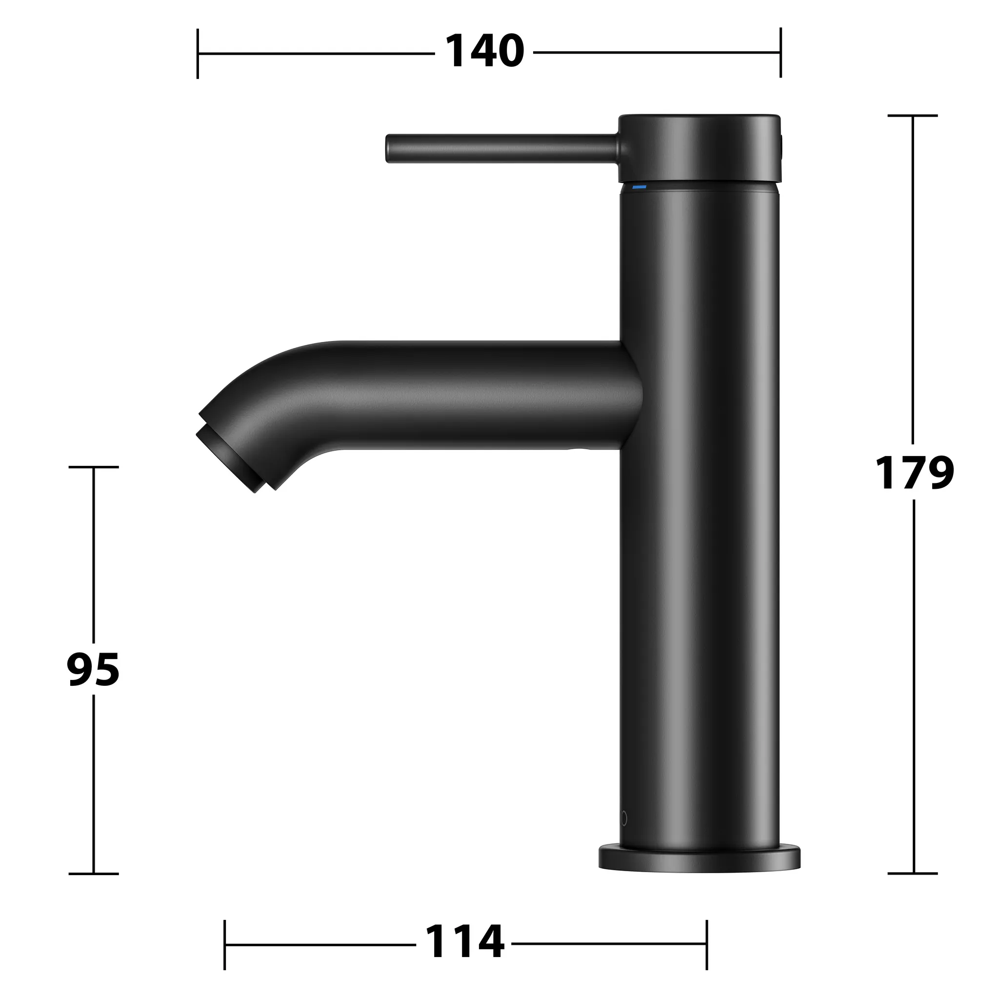 KEUCO IXMO Einhebel-Waschtischmischer 100 IXMO Soft ohne Zugstangen-Ablaufgarnitur IXMO Soft, Rosette rund schwarz matt