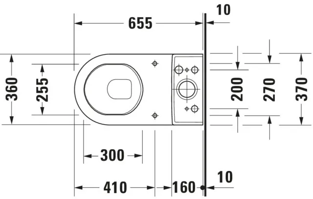Stand-WC Kombi Starck 3 655 mm Tiefspüler, fürSPK, Abg.senkr., weiß Stand-WC Kombi Starck 3 655 mm Tiefspüler, fürSPK, Abg.senkr., weiß
