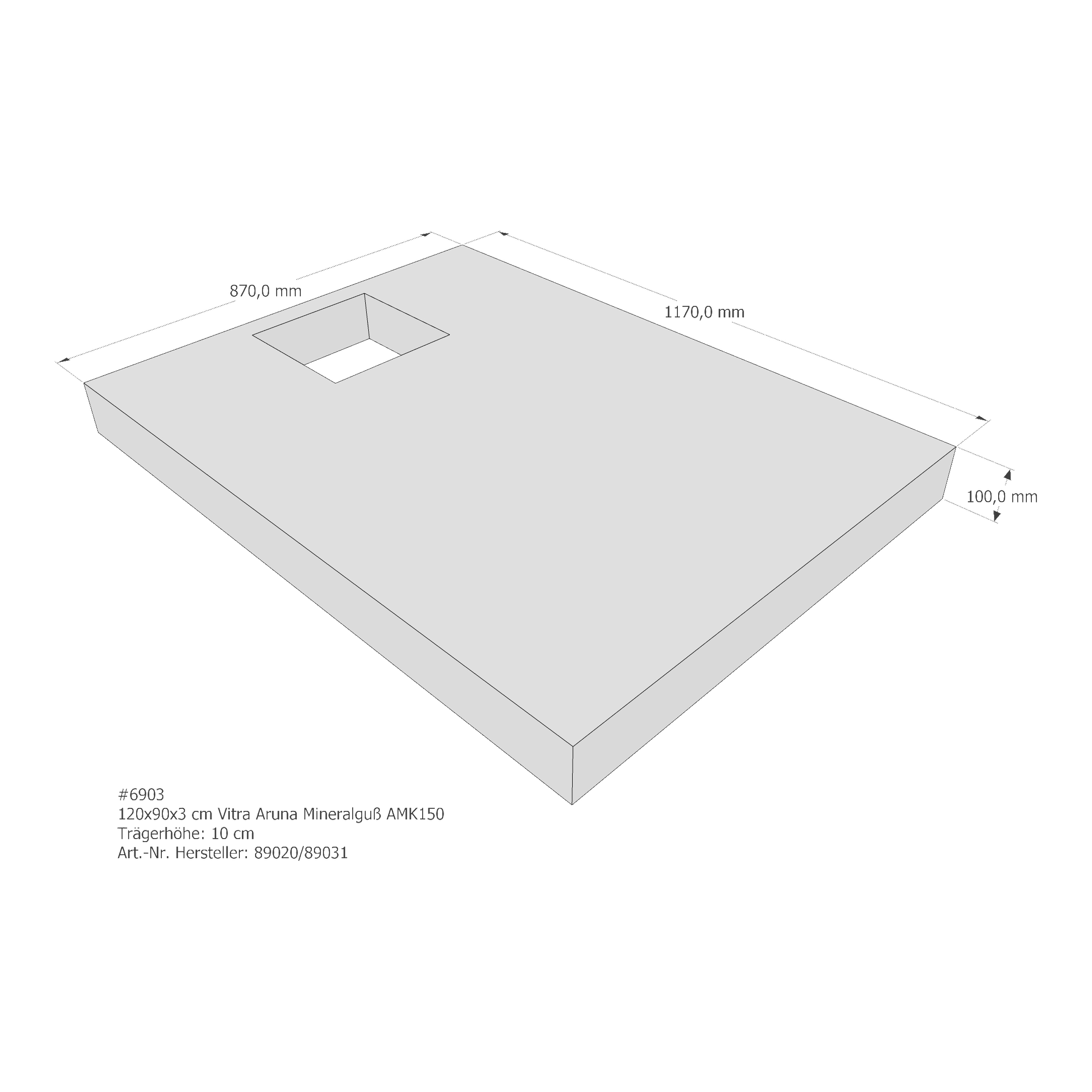 Duschwannenträger für VitrA Aruna 120 × 90 × 3 cm Duschwannenträger für VitrA Aruna 120 × 90 × 3 cm