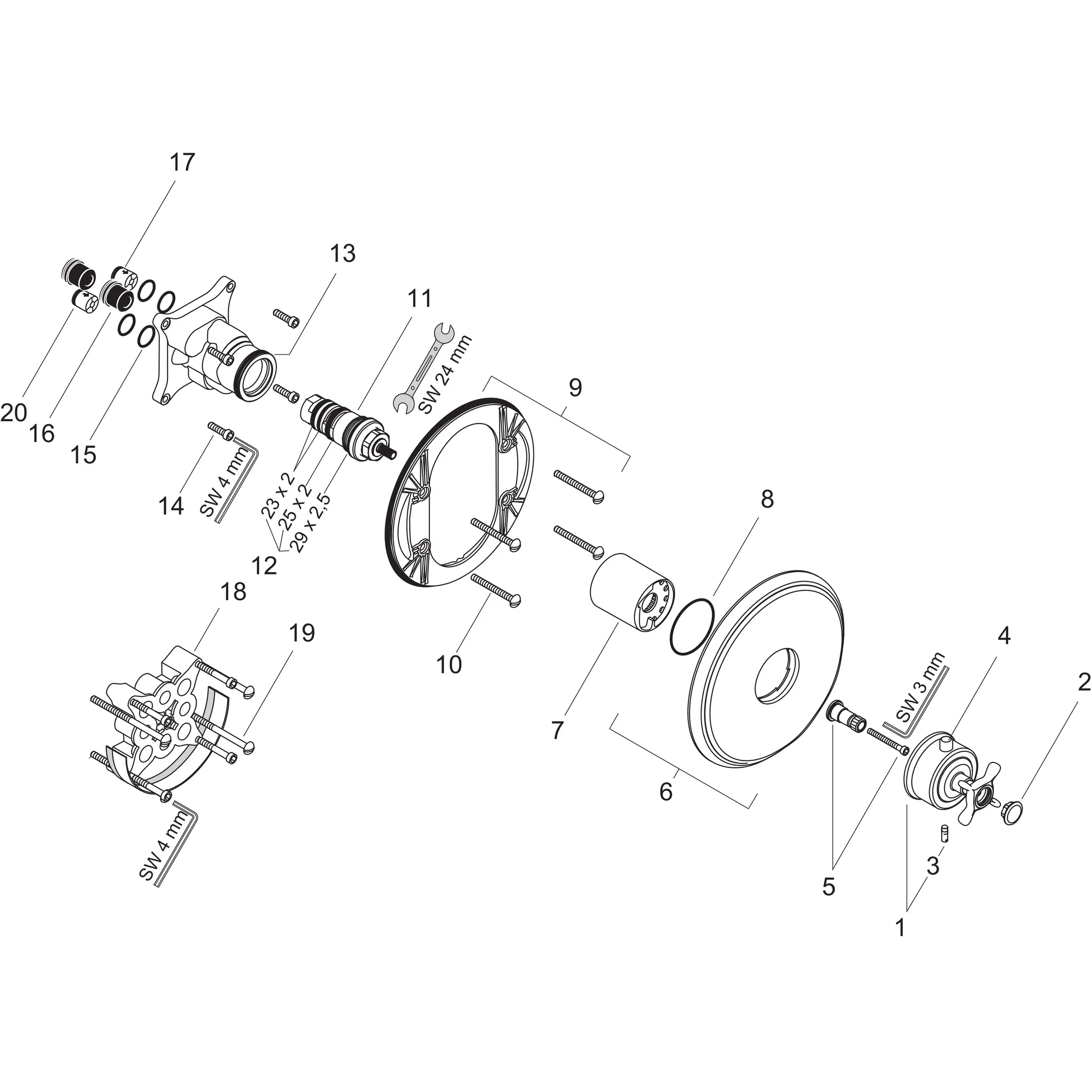 Hansgrohe AXOR Montreux Thermostat Unterputz mit Kreuzgriff, Brushed Nickel Hansgrohe AXOR Montreux Thermostat Unterputz mit Kreuzgriff, Brushed Nickel