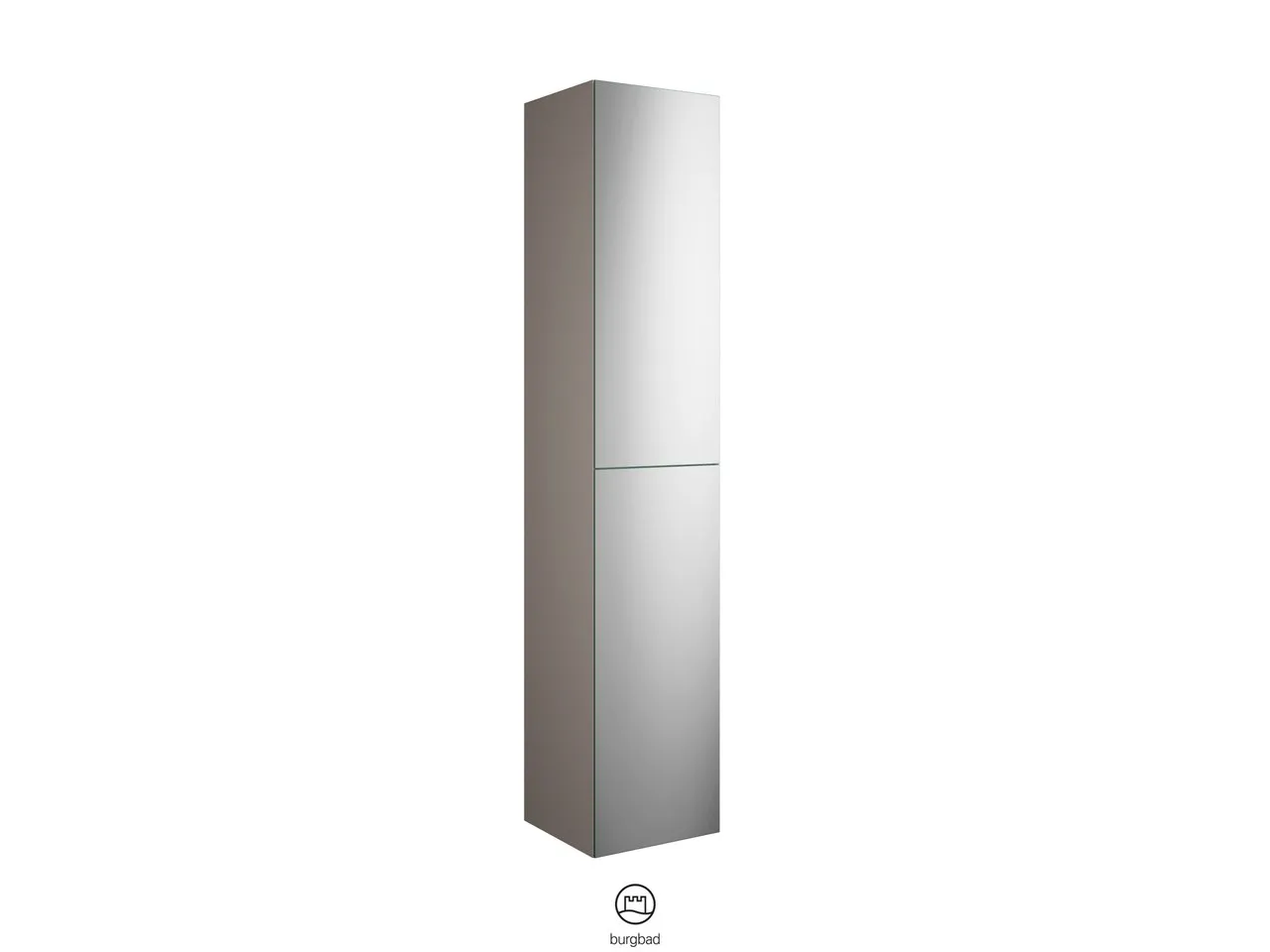 Hochschrank, 2 Spiegeltüren mit Tip-On-Technik;4 Einlegeböden;1 fester Boden, Tiefe: 350 mm, Breite: 350 mm, Höhe: 1760 mm