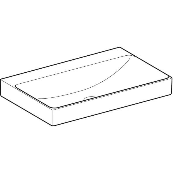 Wandwaschtisch „One“, rechteckig 75 × 48 cm in weiß alpin mit KeraTect®