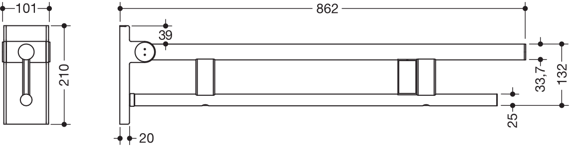 HEWI Stützklappgriff „System 900“