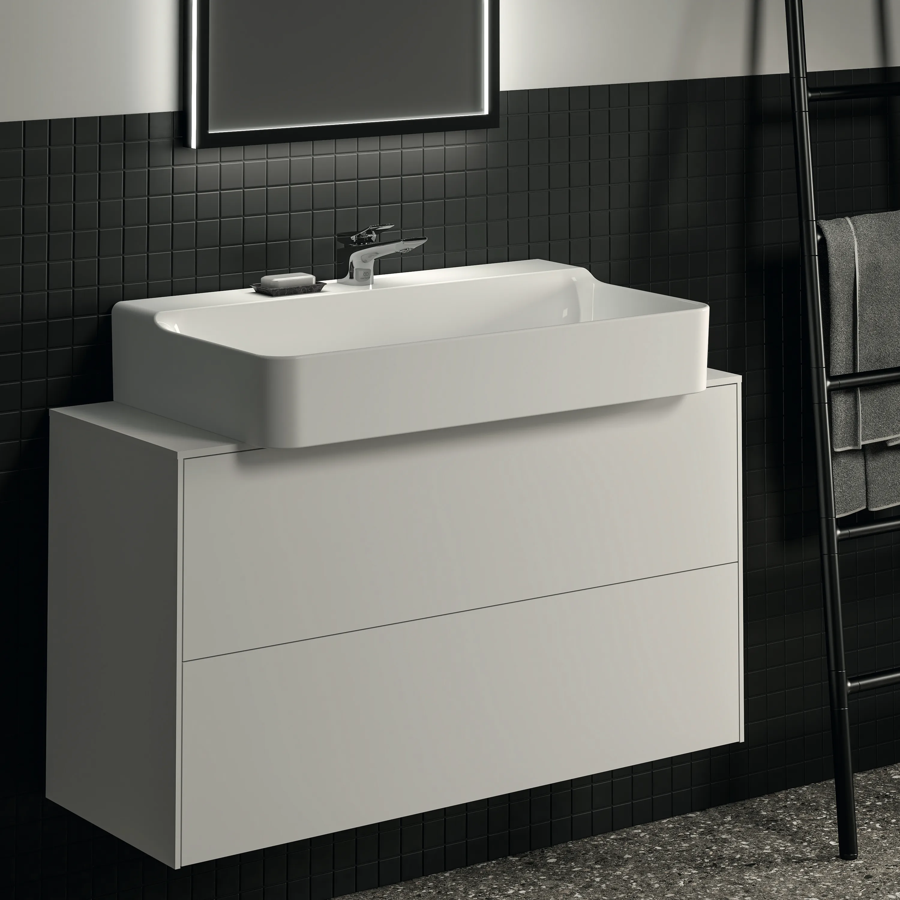 Ideal Standard Waschtischunterschrank „Conca“ 100,2 × 55 × 37,3 cm Weiß matt lackiert