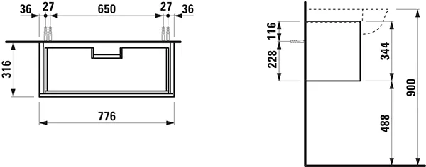 Laufen THE NEW CLASSIC Waschtischunterbau H4060410851701, 780x320x340 mm, weiß matt Laufen THE NEW CLASSIC Waschtischunterbau H4060410851701, 780x320x340 mm, weiß matt