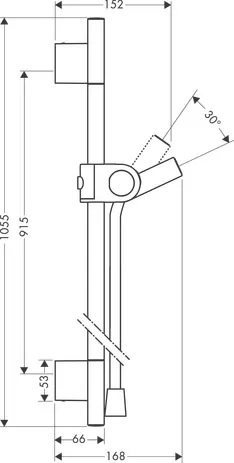 Brausenstange Axor Uno chrom mit Schlauch Brausenstange Axor Uno chrom mit Schlauch