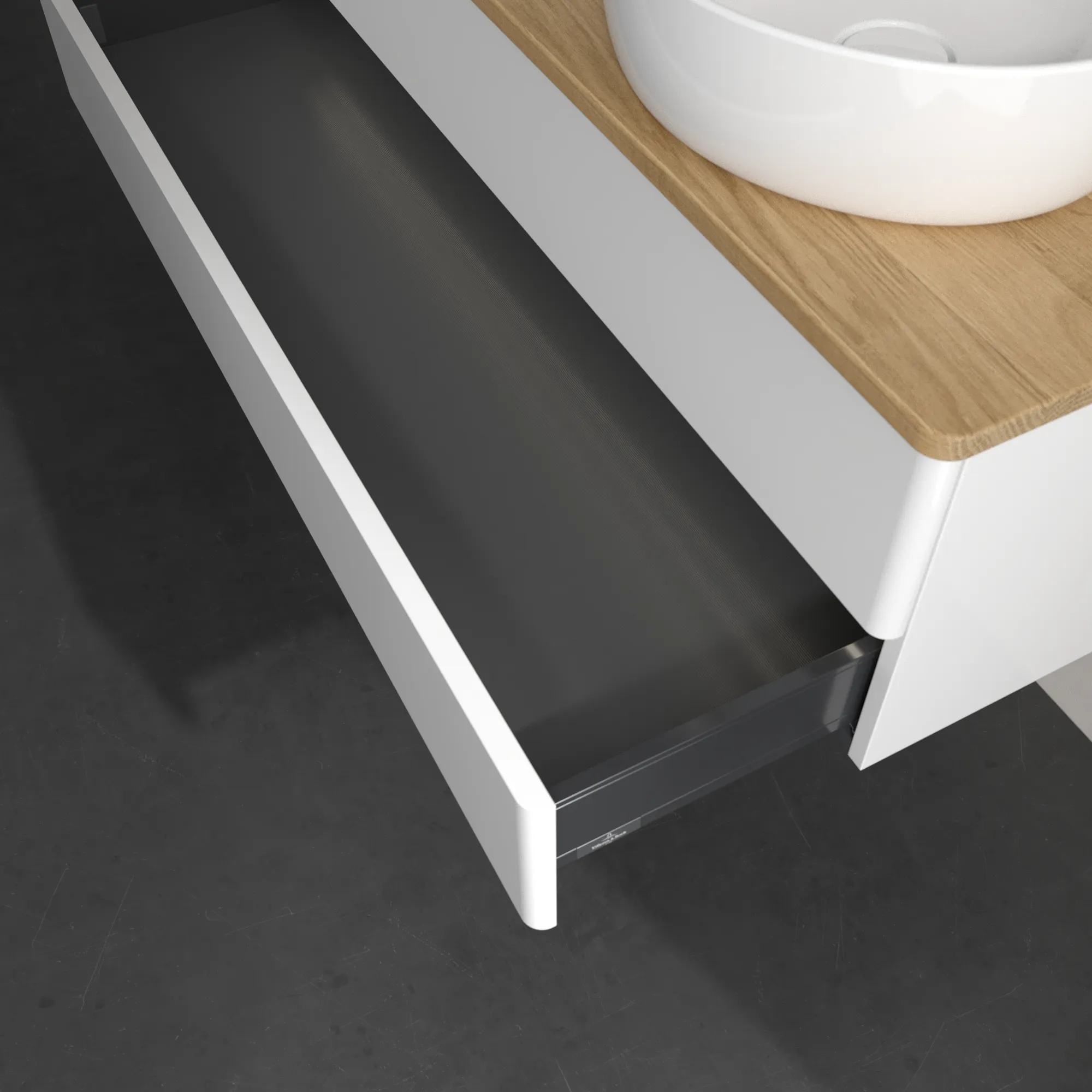 Villeroy & Boch Antao Waschbeckenunterschrank L24_1, 1200x360x500mm, Glossy White Lacquer / Honey Oak