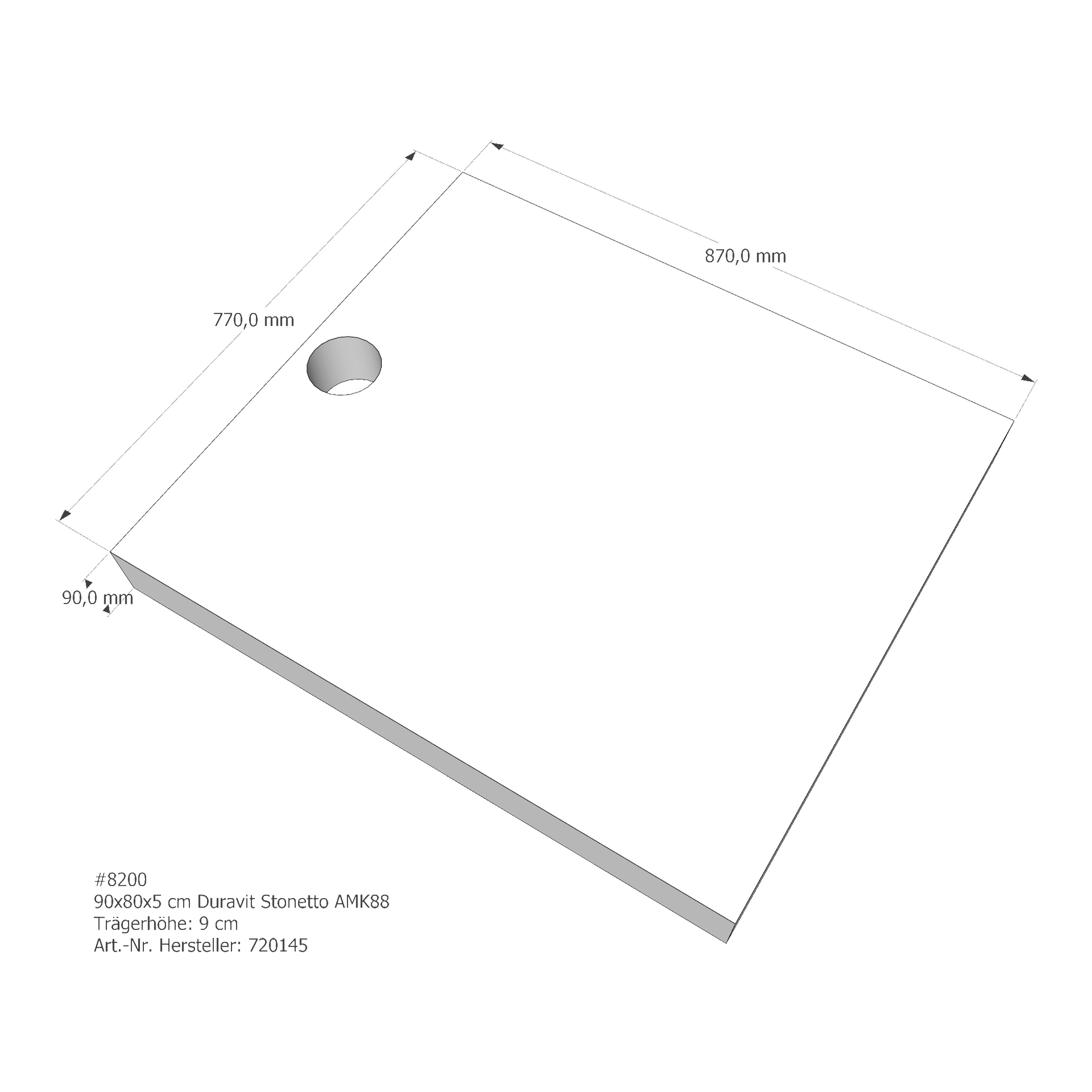 Duschwannenträger für Duravit Stonetto 90 × 80 × 5 cm Duschwannenträger für Duravit Stonetto 90 × 80 × 5 cm