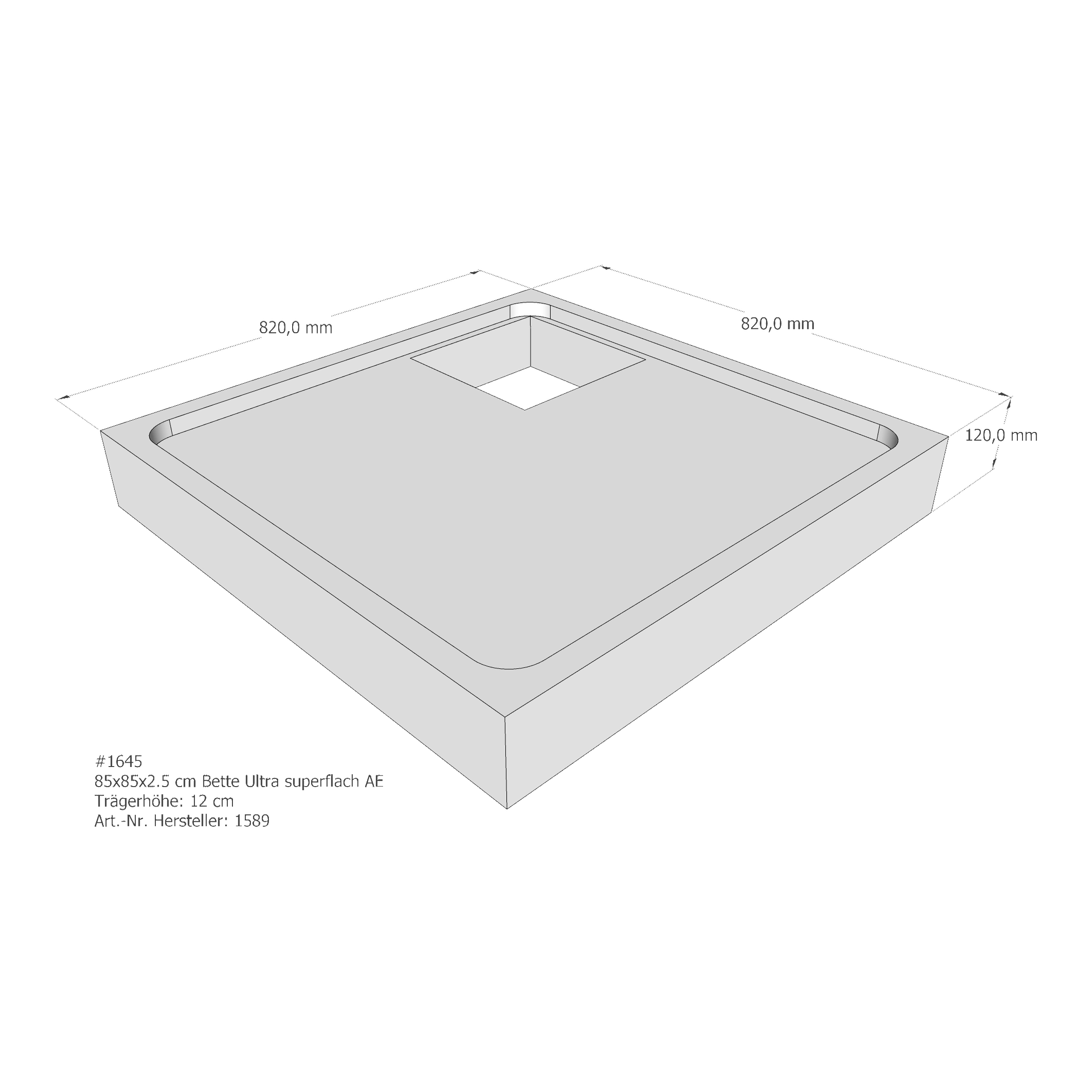 Duschwannenträger für Bette Ultra (superflach) 85 × 85 × 2,5 cm Breite: 85 cm / Länge: 85 cm Duschwannenträger für Bette Ultra (superflach) 85 × 85 × 2,5 cm Breite: 85 cm / Länge: 85 cm