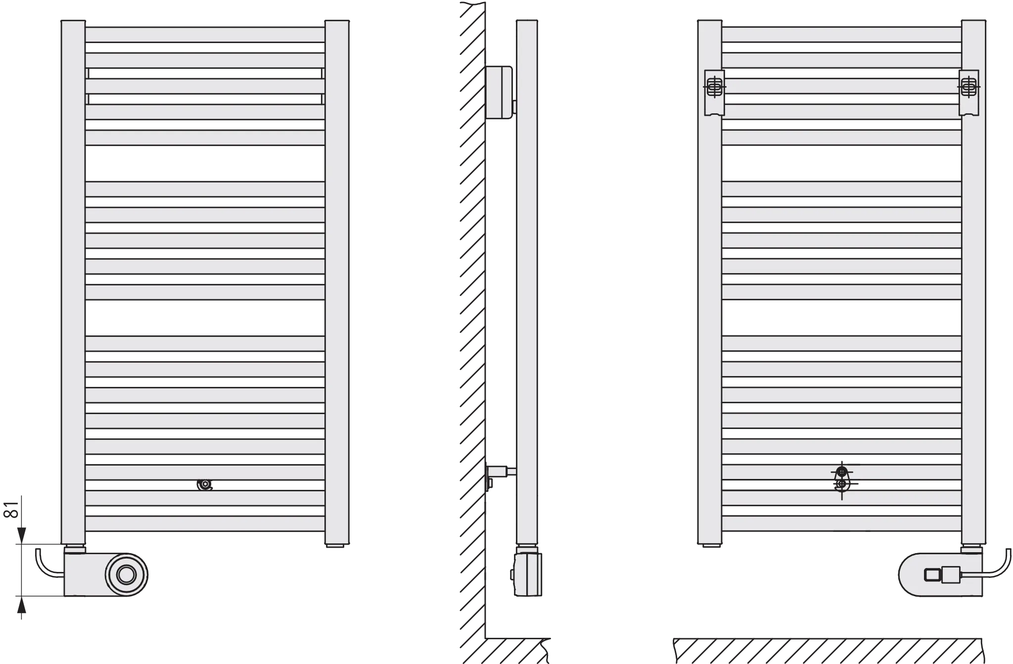 Kermi Design-Elektroheizkörper „Geneo® quadris-E“ 44,7 × 81,4 cm in Weiß