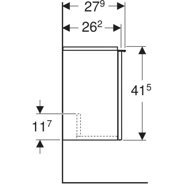 iCon Unterschrank für Handwaschbecken, mit einer Tür: Tür=Anschlag rechts, Korpus und Front: weiß / lackiert hochglänzend, Griff: weiß / pulverbeschichtet matt