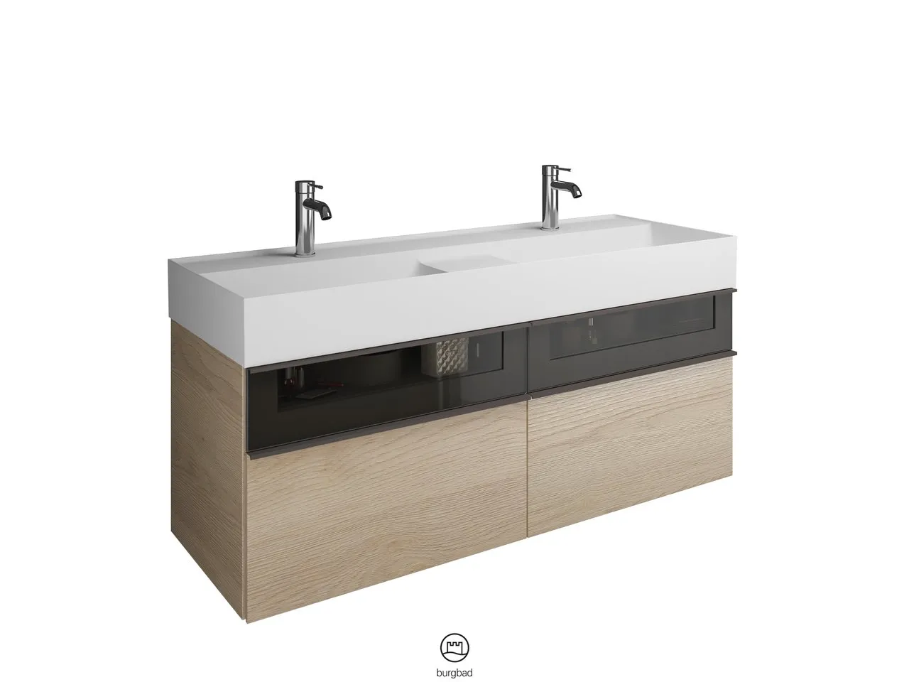 burgbad Badmöbelset „Yumo“ in Tectona Dekor Zimt burgbad Badmöbelset „Yumo“ in Tectona Dekor Zimt