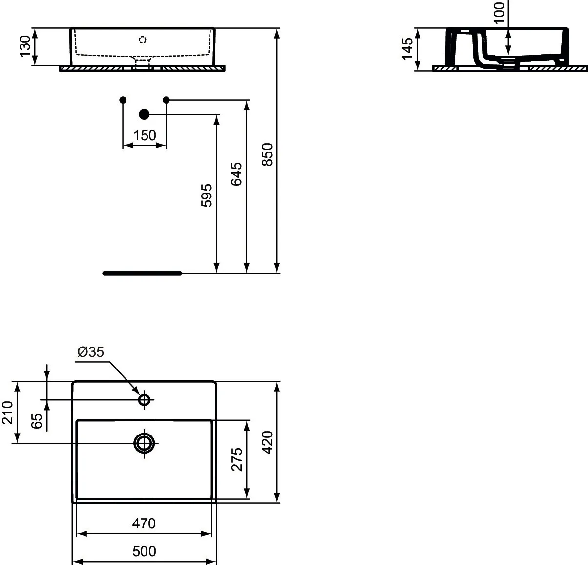 Ideal Standard Waschbecken „i.lifeB“, Hahnlochposition mittig Ideal Standard Waschbecken „i.lifeB“, Hahnlochposition mittig