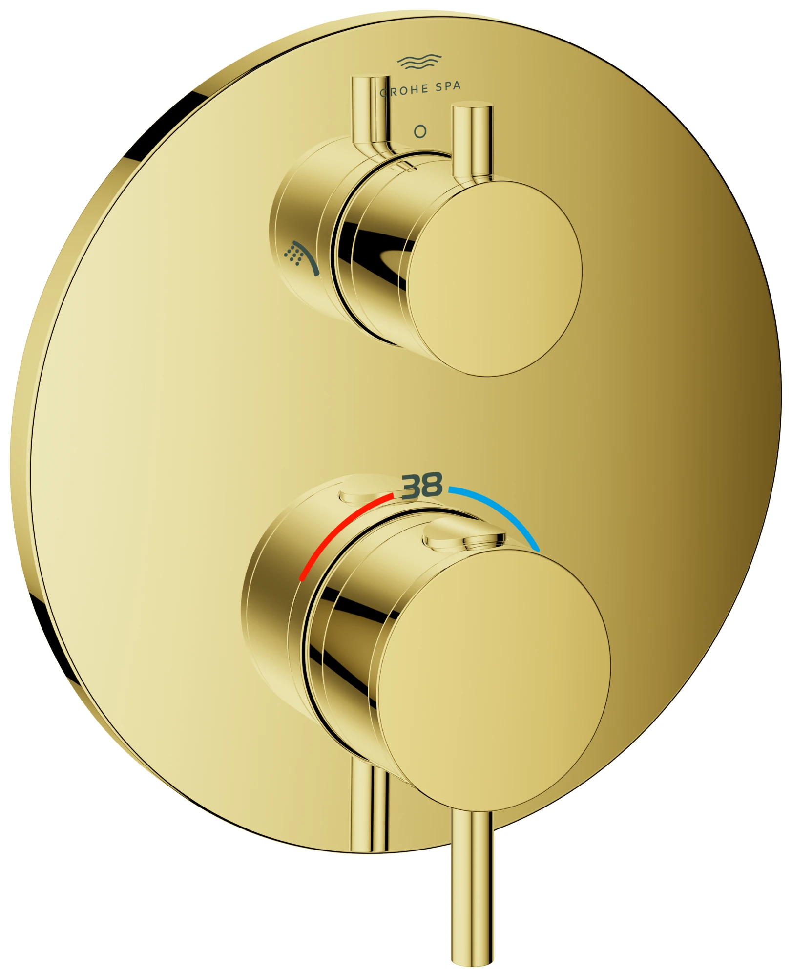 Thermostat-Brausebatterie Atrio 24358, mit integrierter 2-Wege-Umstellung, Fertigmontageset für Rapido SmartBox, chrom